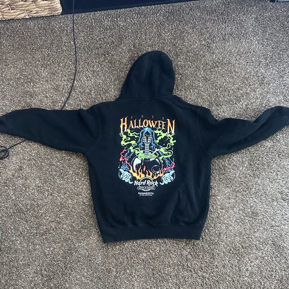 Hard Rock Cafe Sacramento Halloween Black Hoodie 2023